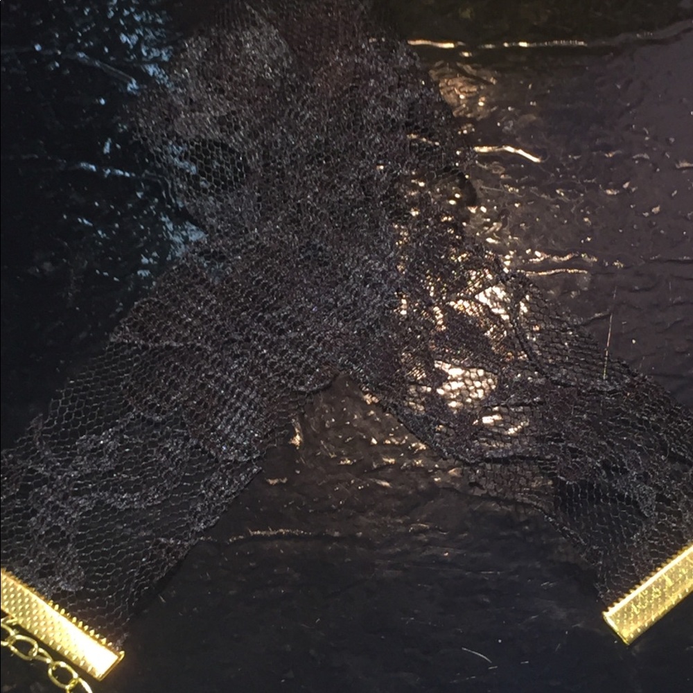 Handmade black lace choker